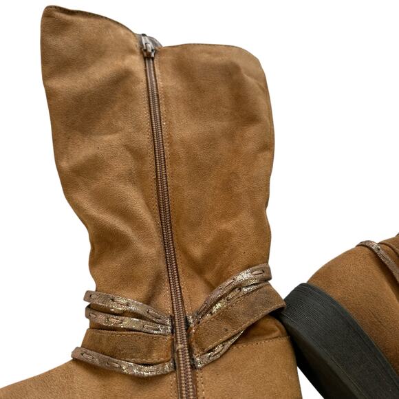 SO Jody Girl's Riding Boots Jody Chestnut US Girl's 5 Belt Detail Tall Western - Picture 5 of 5